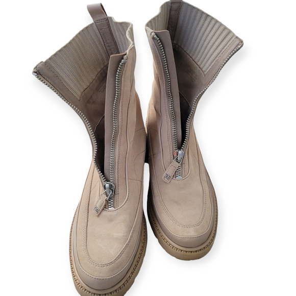 Sam Edelman Leone Lug Sole Chelsea Boot Sesame Tan Zip Up Boots Women Sz 10 M - Picture 7 of 13